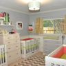 детская комната для тройняшек младенцев